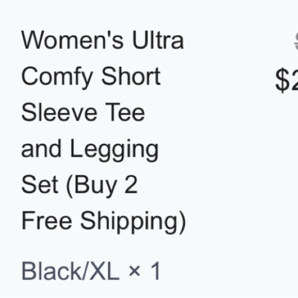 Women's Black Comfy Short Sleeve Tee and Legging Set